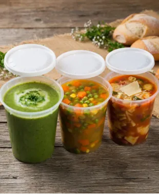 Pot soupe en PP transparent  ø115x137mm 1000ml  250p