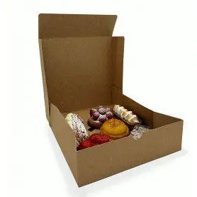 Boîte Pâtissière brune 25x25x10 cm 100p