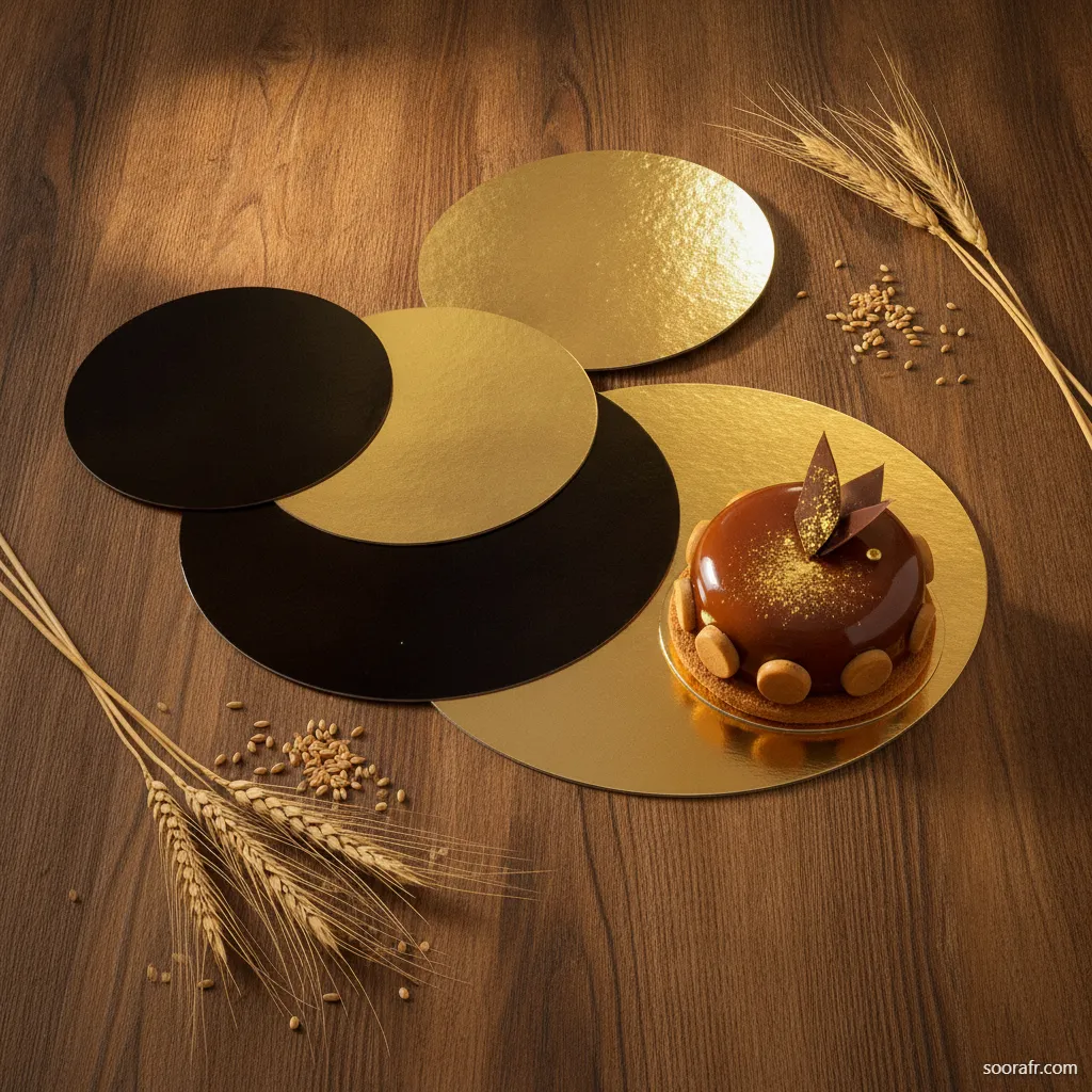 Rond or/noir 26 cm 100p