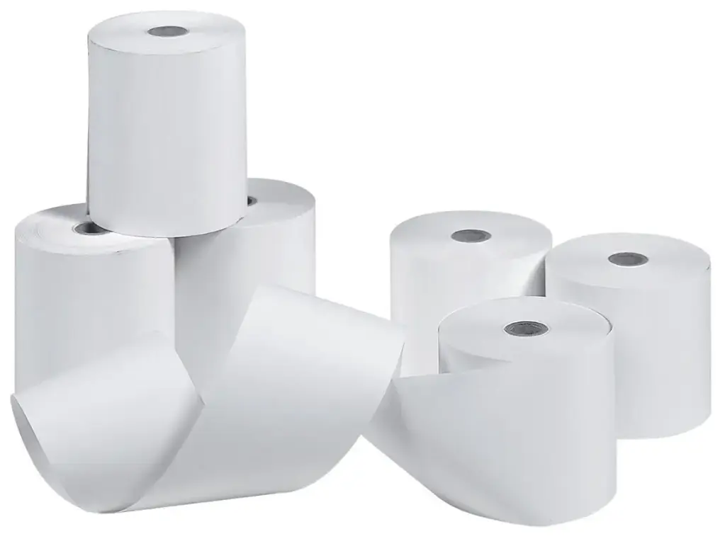Rouleau de caisse thermo 55g - blanc - 57x30x8mm/9m