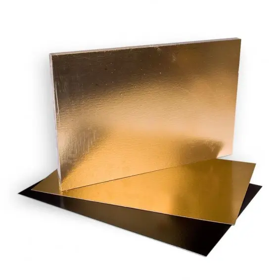 Plaque carton alimentaire épais 40x60cm, Noir / Or, paquet de 25