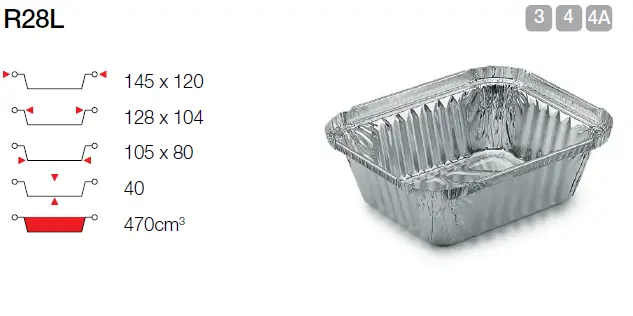 Ravier alu 470CC 145X120X40 100p