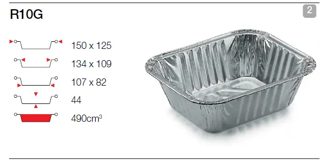 Ravier alu 150x126x46mm 490cc 100p