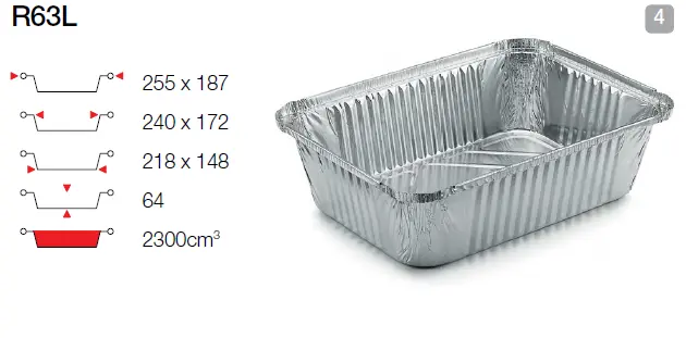 [00440.CONTI R63L] Ravier menu alu 255x187x64mm R63L 2300cc