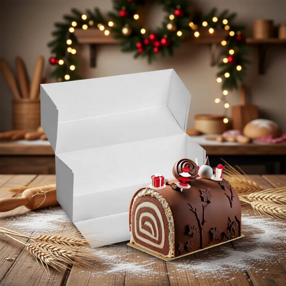 [00165.BBL20] Boîte à Bûche blanche 20x14x12 cm 50p
