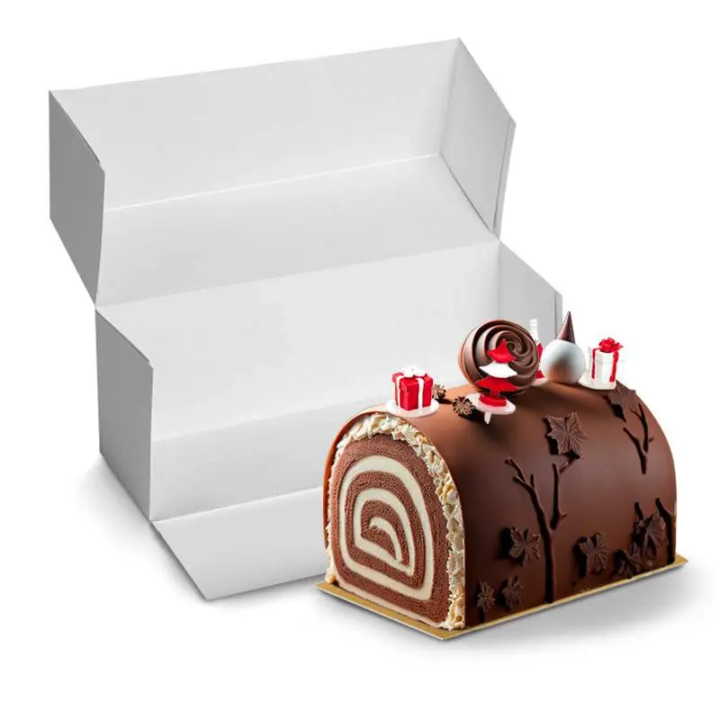Boîte à Bûche blanche 20x14x12 cm 50p