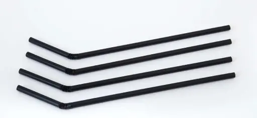 [00009.79100006] Paille flexible noire en papier 22 cm
