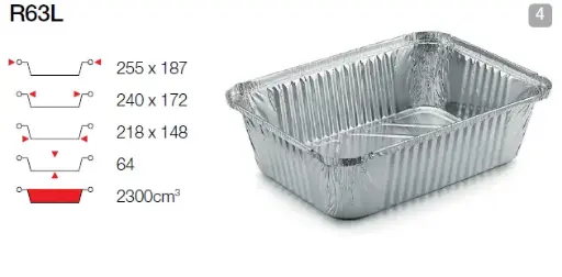 [00440.CONTI R63L] Ravier menu alu 255x187x64mm R63L 2300cc